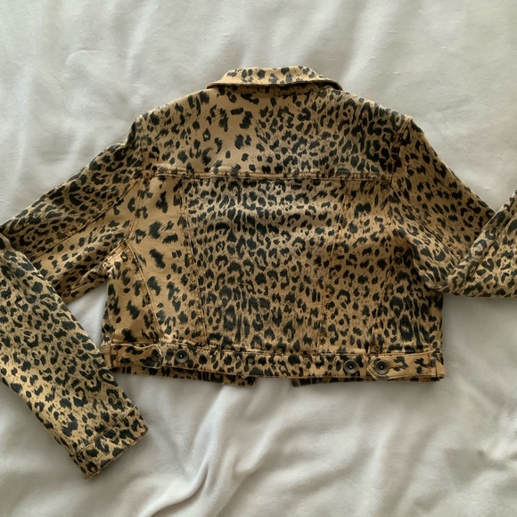 Leopard print cropped Jean jacket XL - Picture 3 of 5